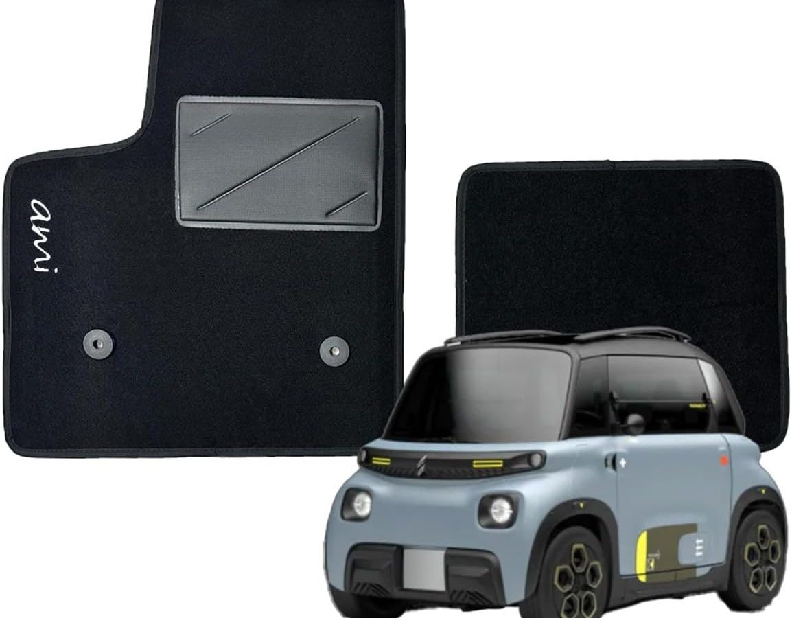 Serie 2 Tappetini in Moquette Neri per Citroën Ami dal 2020 in poi